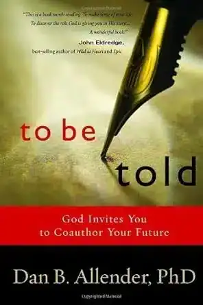 Pen writing on textured paper with "to be told" text overlay, emphasizing personal stories and faith.
