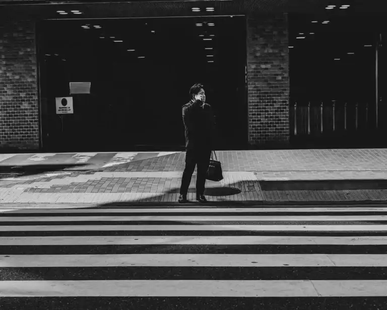 Man walking alone on a path in contemplation